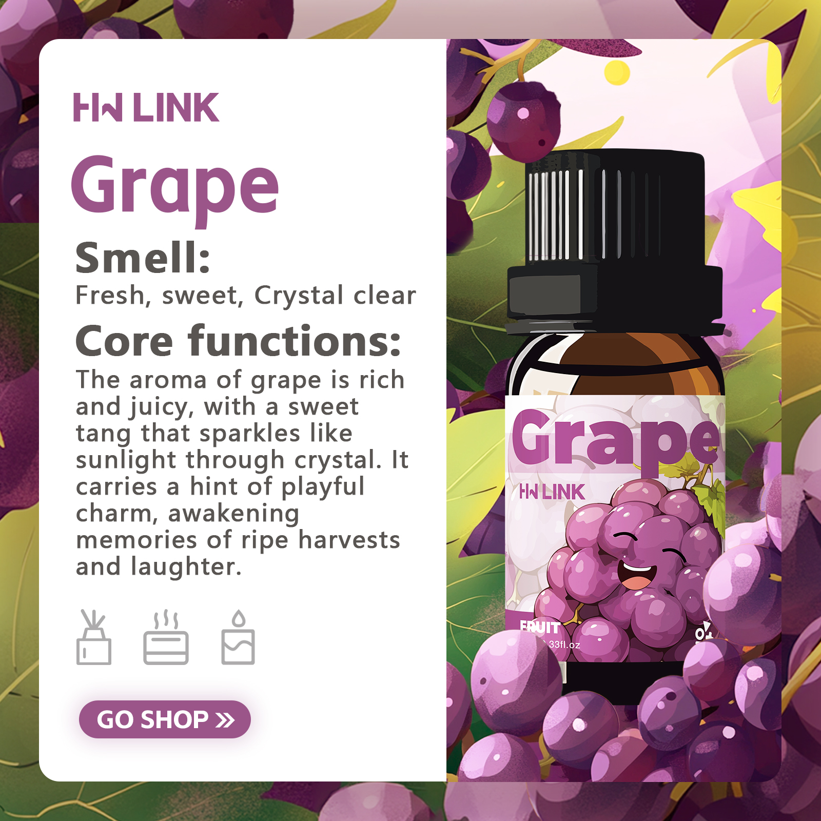 Grape Essential Oil 10ml  Grap - Home Fragrance For Diffuser incelemesi ve fiyatı