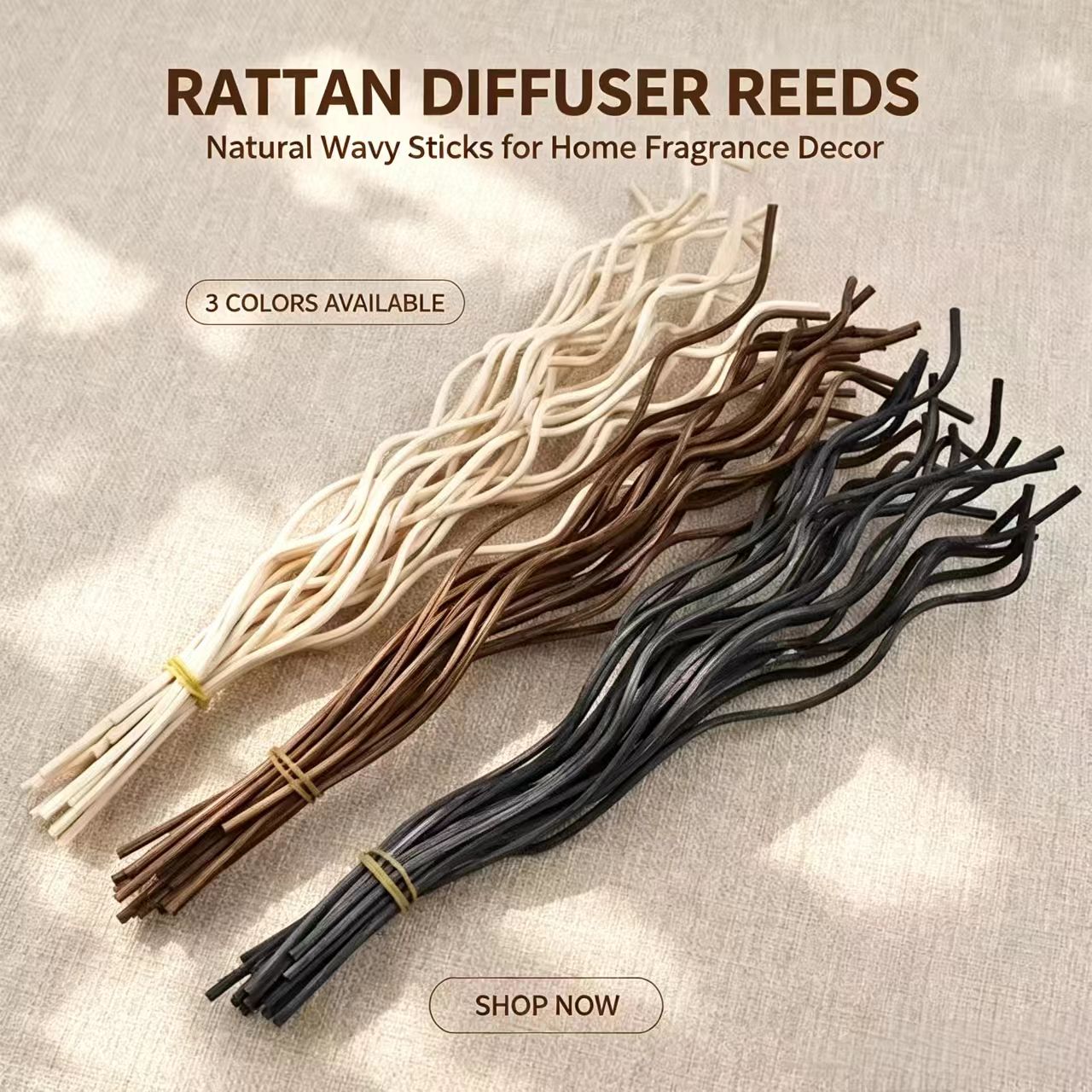 20Pcs Long Wavy Rattan Reed Di - Home Fragrance Diffuser Refills incelemesi ve fiyatı