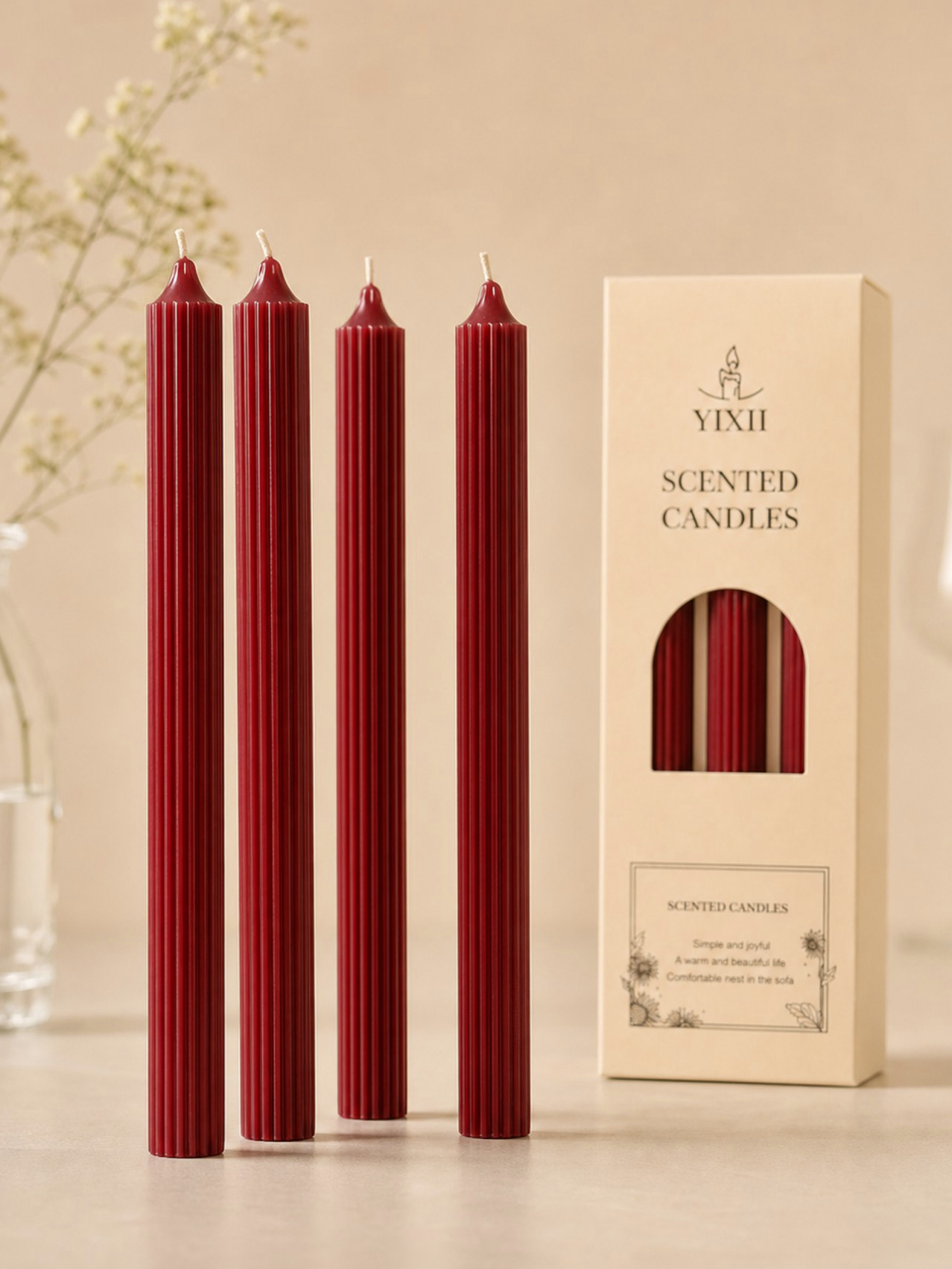 4pcs 25cm wine red aromatherap - Home Fragrance No 4 incelemesi ve fiyatı