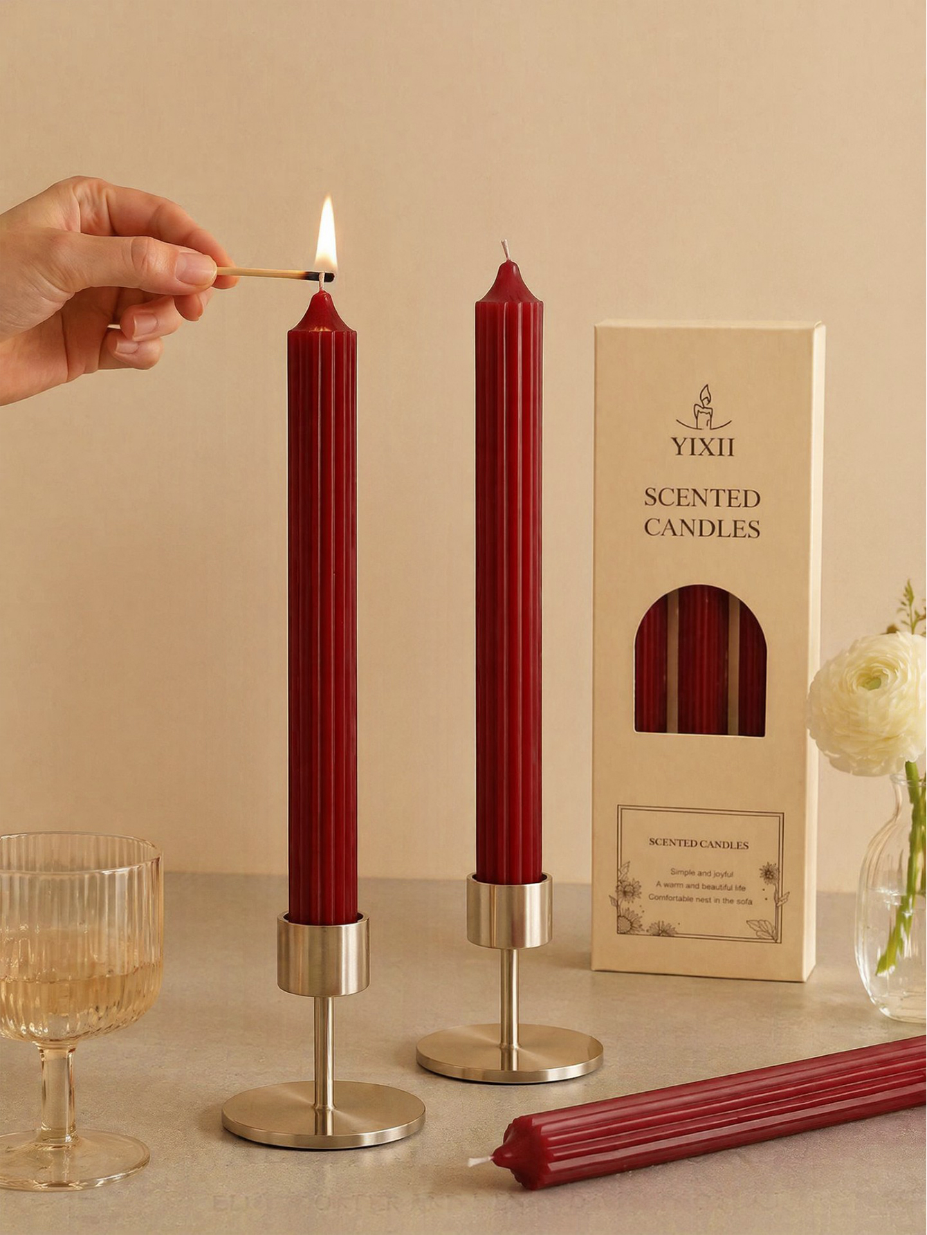 4pcs 25cm wine red aromatherap - Home Fragrance No 4 incelemesi ve fiyatı