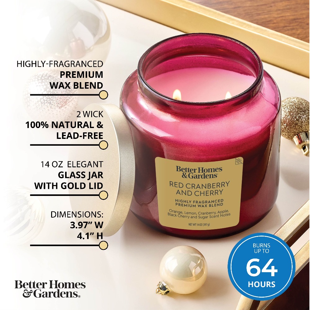 Red Glass Jar Candle with Gold - Home Fragrance incelemesi ve fiyatı